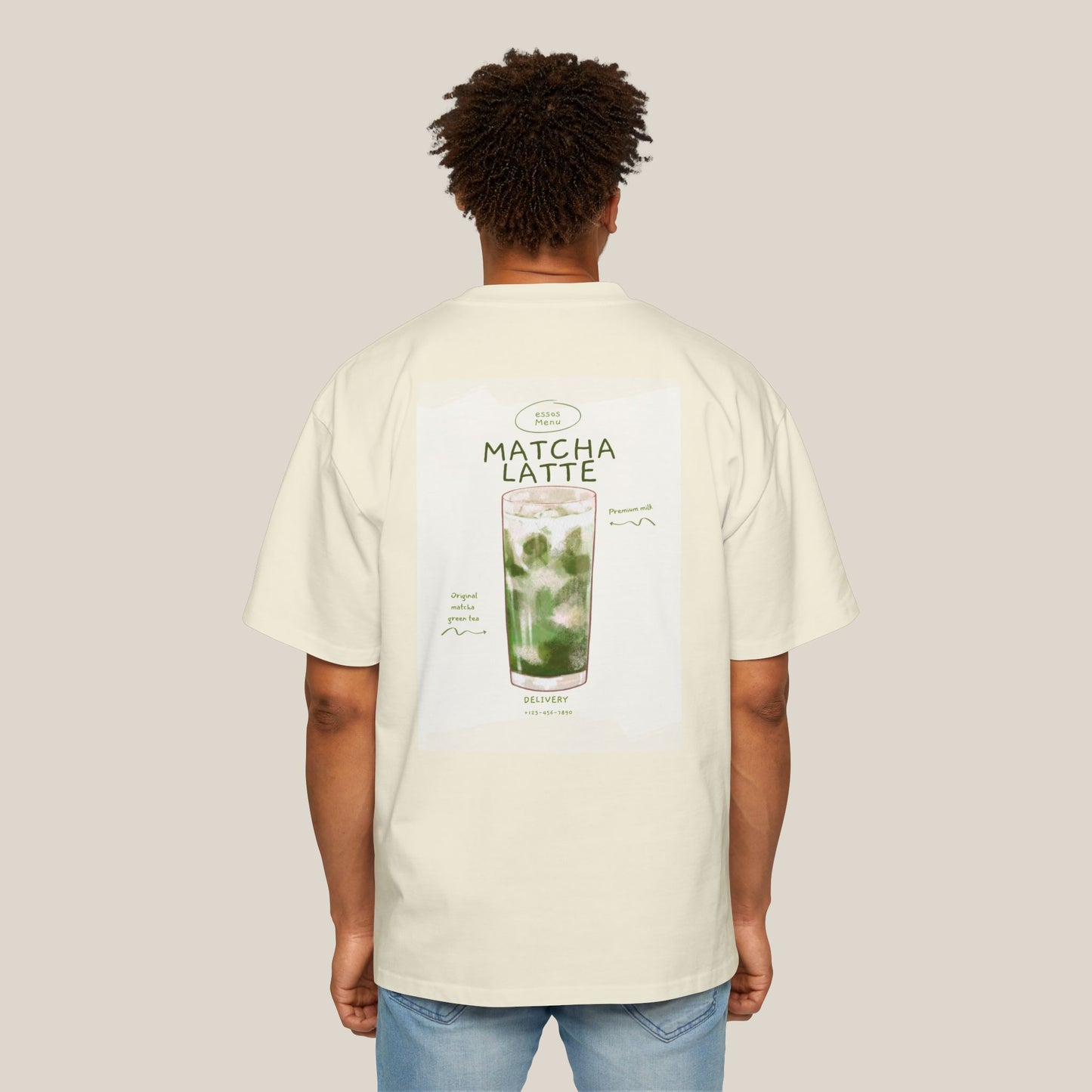 Matcha Latte Oversized Tee, Casual Unisex Shirt, Relaxed Fit T-Shirt