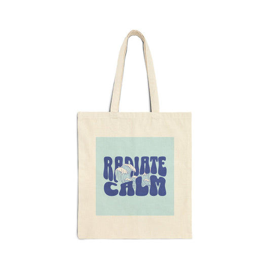 Canvas Tote Bag - Radiate Calm Waves Design