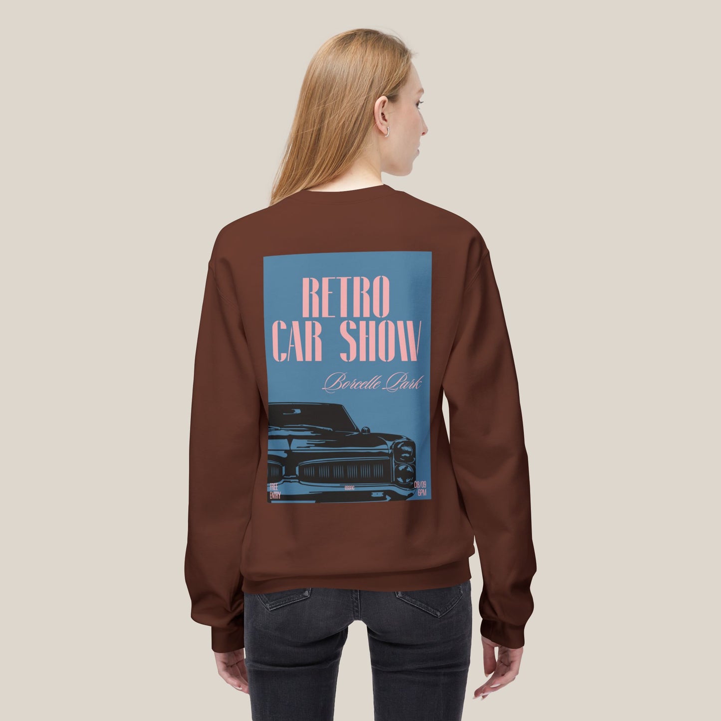 Retro Car Show Crewneck Sweatshirt | Unisex Cozy Sweatshirt
