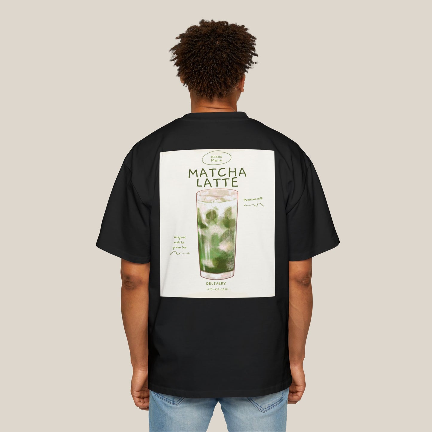 Matcha Latte Oversized Tee, Casual Unisex Shirt, Relaxed Fit T-Shirt