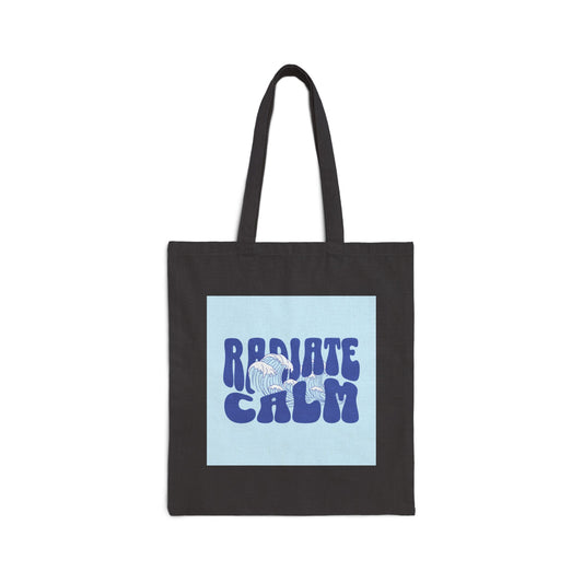 Canvas Tote Bag - Radiate Calm Waves Design