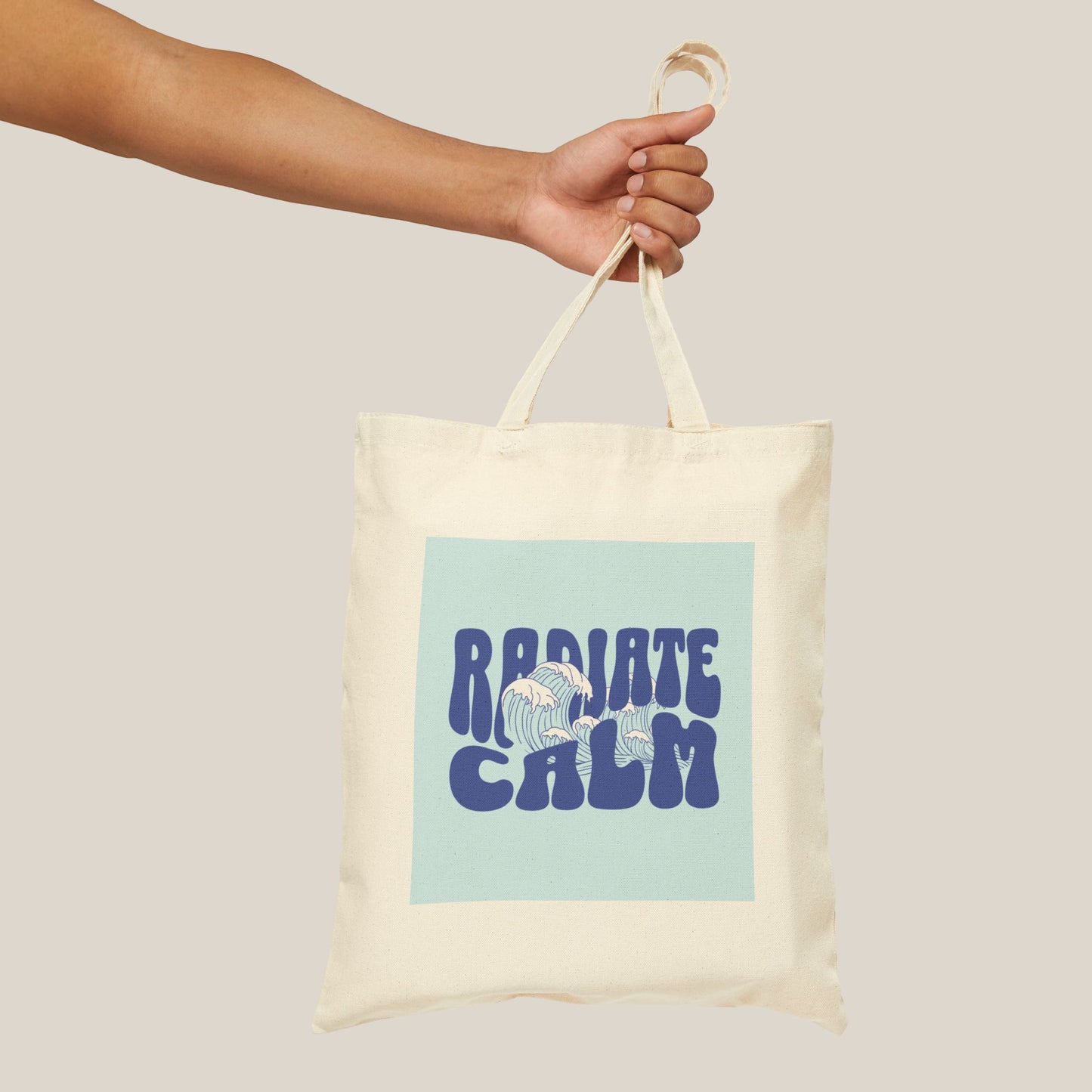 Canvas Tote Bag - Radiate Calm Waves Design
