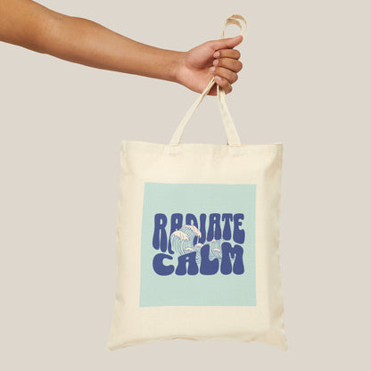Canvas Tote Bag - Radiate Calm Waves Design
