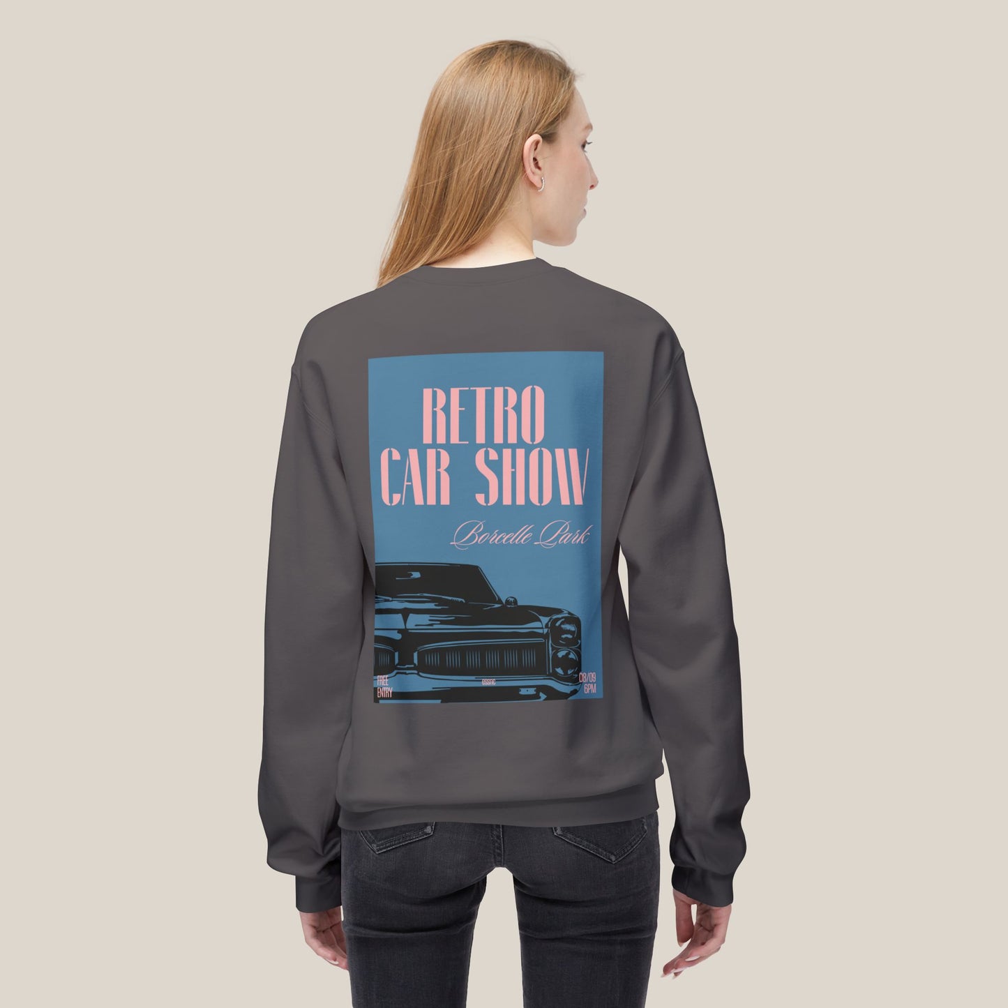 Retro Car Show Crewneck Sweatshirt | Unisex Cozy Sweatshirt