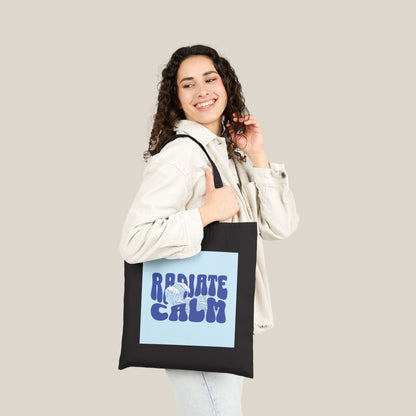 Canvas Tote Bag - Radiate Calm Waves Design