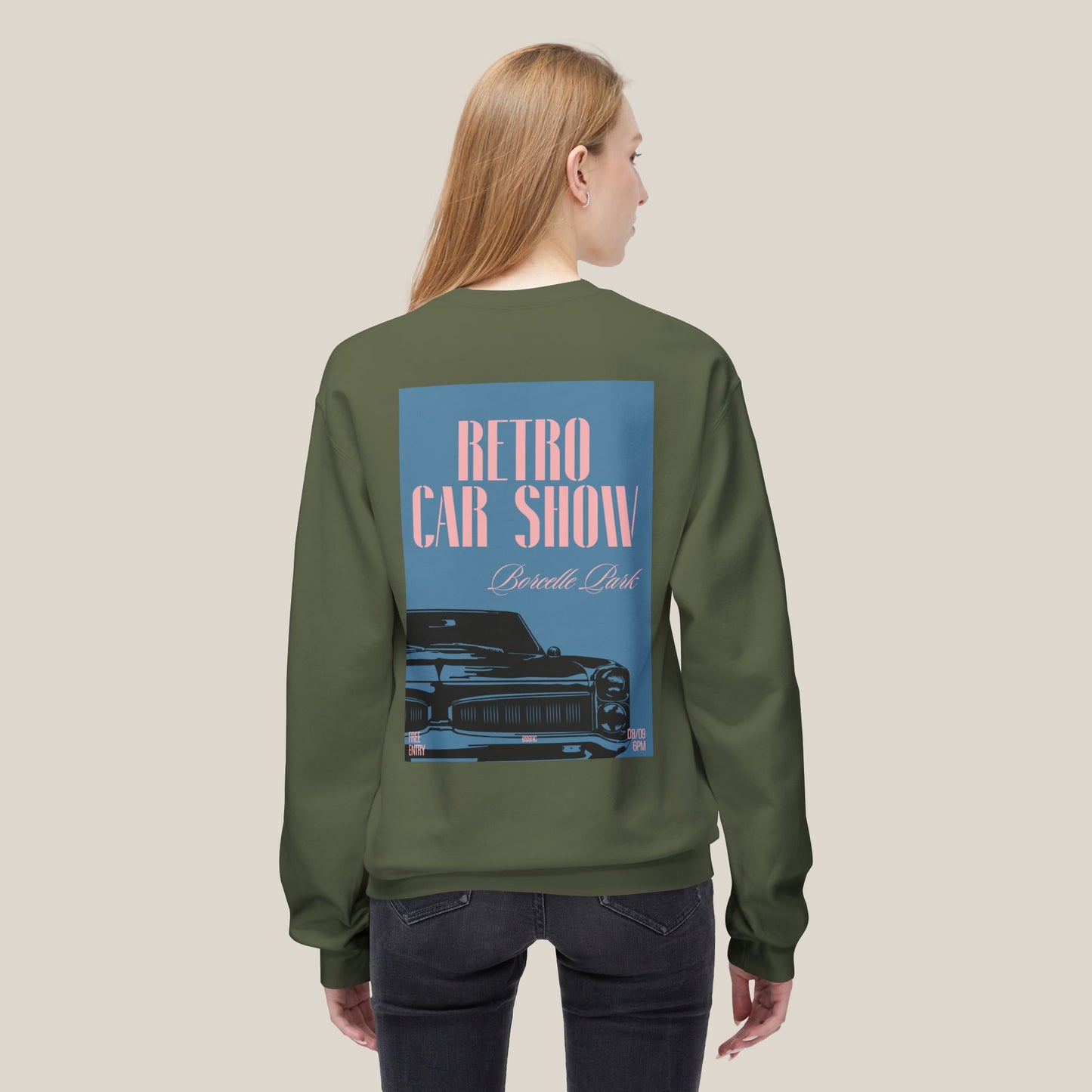 Retro Car Show Crewneck Sweatshirt | Unisex Cozy Sweatshirt