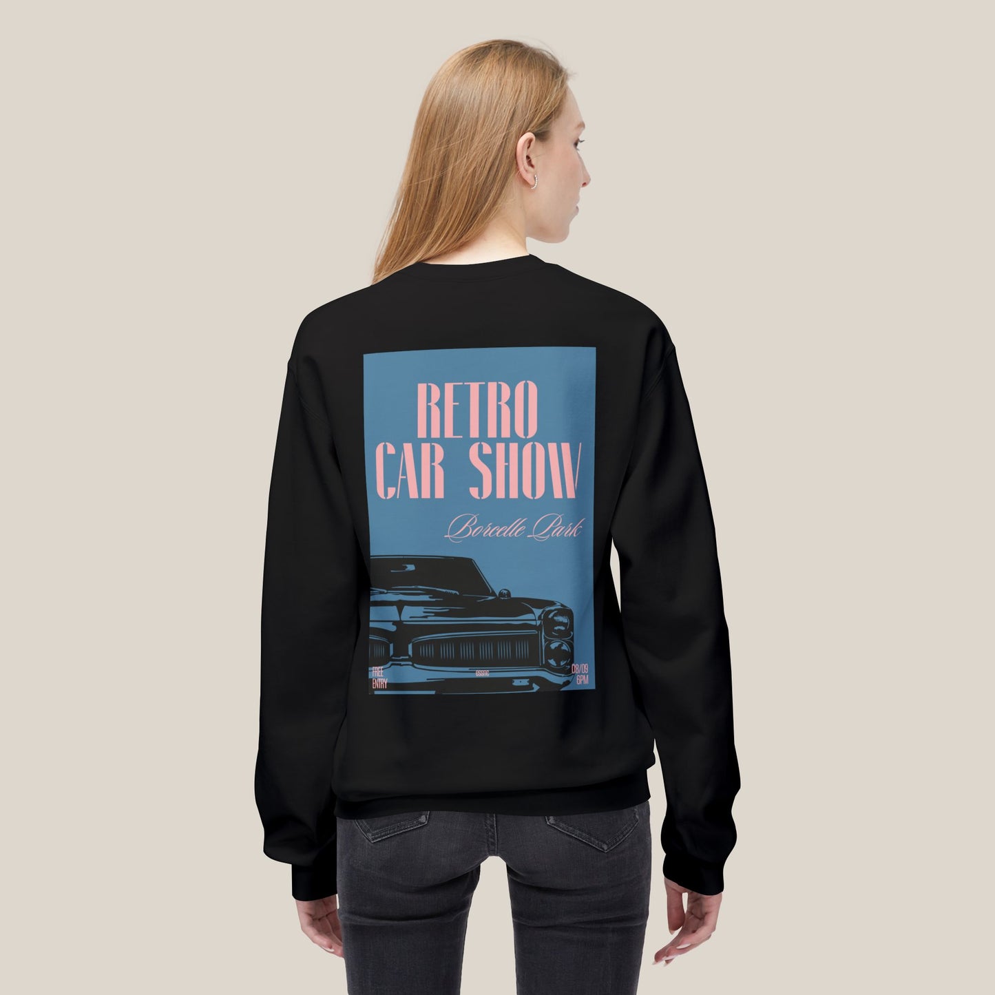 Retro Car Show Crewneck Sweatshirt | Unisex Cozy Sweatshirt