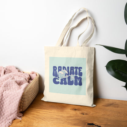 Canvas Tote Bag - Radiate Calm Waves Design
