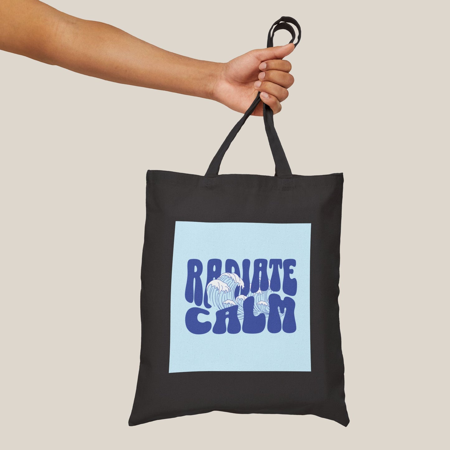 Canvas Tote Bag - Radiate Calm Waves Design