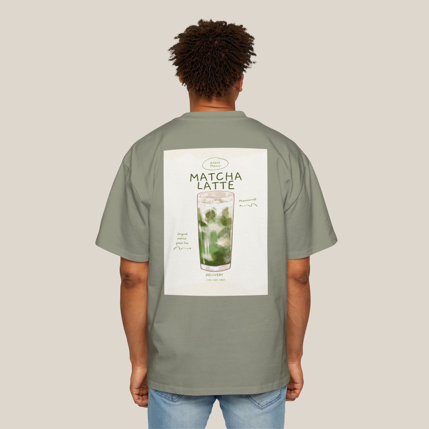 Matcha Latte Oversized Tee, Casual Unisex Shirt, Relaxed Fit T-Shirt